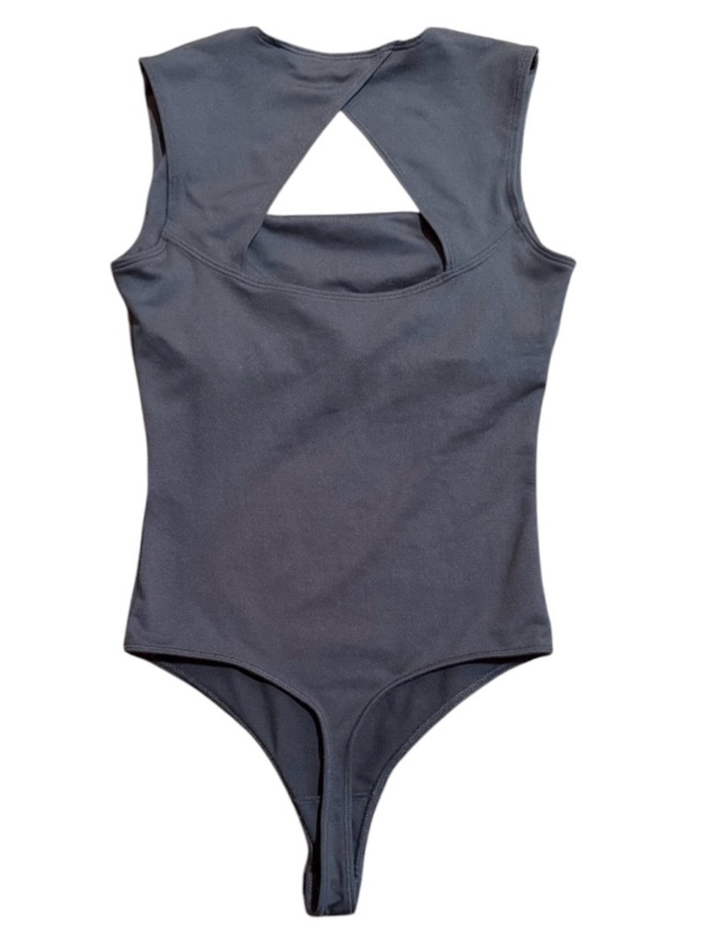 Hollister Soft Stretch Seamless Fabric Open Back Bodysuit  Gray - Picture 3 of 5